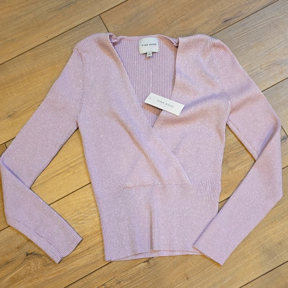 NWT Pink Rose Sweater Size Large
